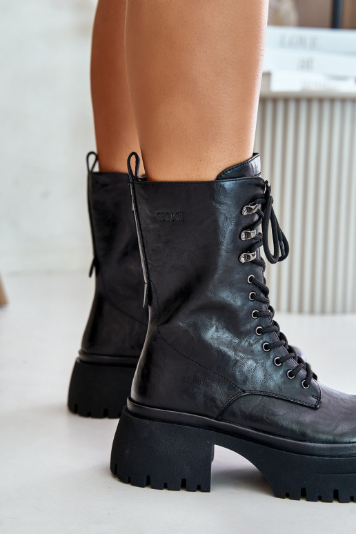 Dřeváky Dámské boty  zateplené GOE OO2N4121 Černé