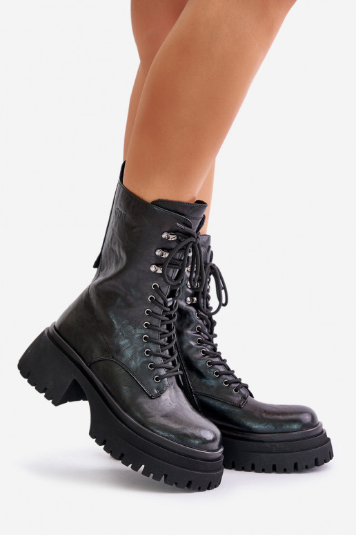 Dřeváky Dámské boty  zateplené GOE OO2N4121 Černé