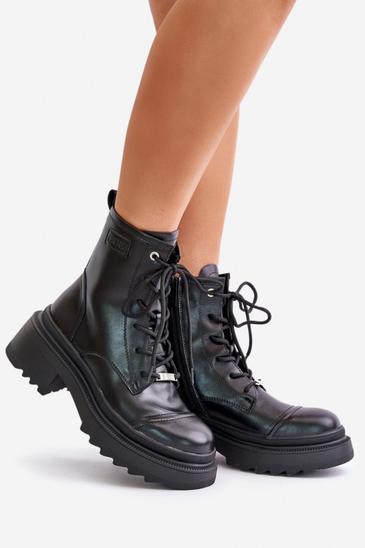 Dámské boty Dřeváky zateplené  Goe OO2N4115-W2 Černé  Dámské boty Dřeváky zateplené  Goe OO2N4115-W2 Černé