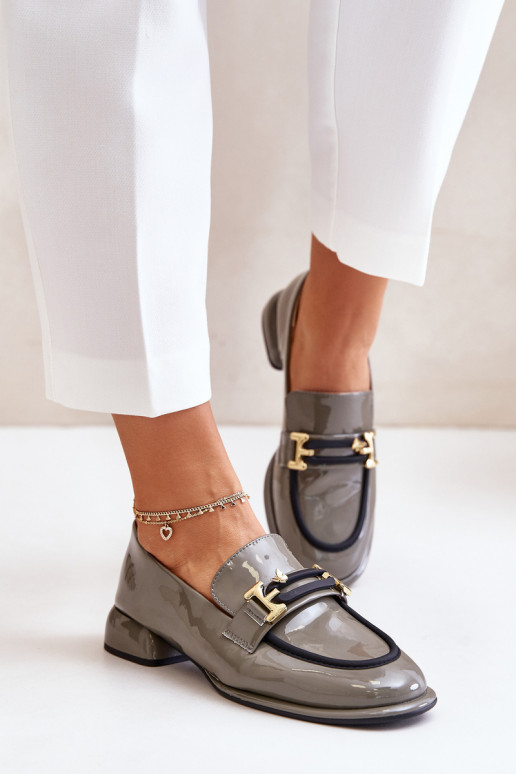 s efektem laku boty   s ornamenty Artiker 55C0412 šedá s efektem laku boty   s ornamenty Artiker 55C0412 šedá