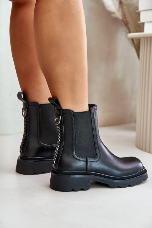 stylové podpatky  zateplené D&A JC42-86 Černé  stylové podpatky  zateplené D&A JC42-86 Černé