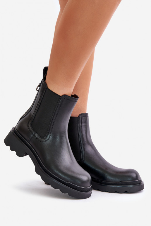 stylové podpatky  zateplené D&A JC42-86 Černé  stylové podpatky  zateplené D&A JC42-86 Černé