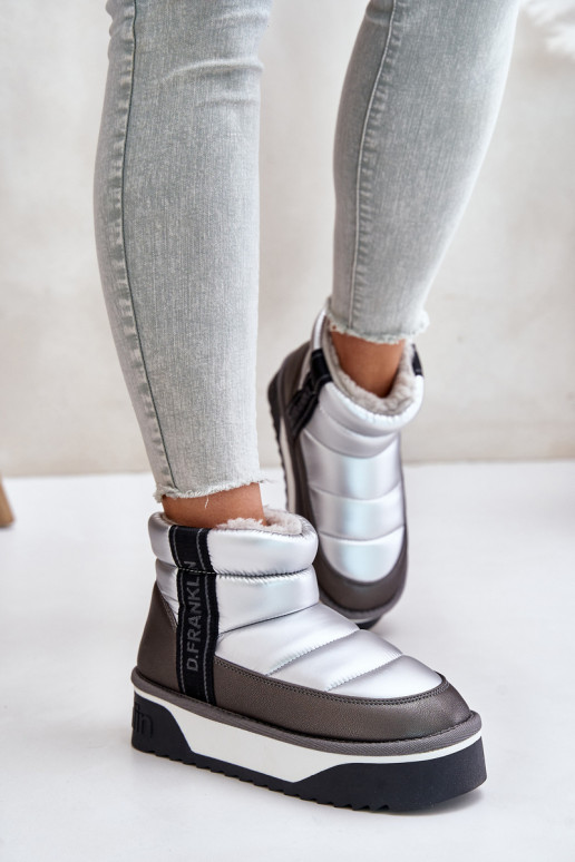 Sněhule s masivní podrážkou D.Franklin DFSH371010 stříbrné barvy  Sněhule s masivní podrážkou D.Franklin DFSH371010 stříbrné barvy