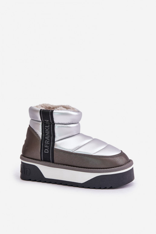 Sněhule s masivní podrážkou D.Franklin DFSH371010 stříbrné barvy  Sněhule s masivní podrážkou D.Franklin DFSH371010 stříbrné barvy