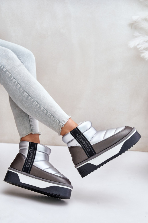 Sněhule s masivní podrážkou D.Franklin DFSH371010 stříbrné barvy  Sněhule s masivní podrážkou D.Franklin DFSH371010 stříbrné barvy