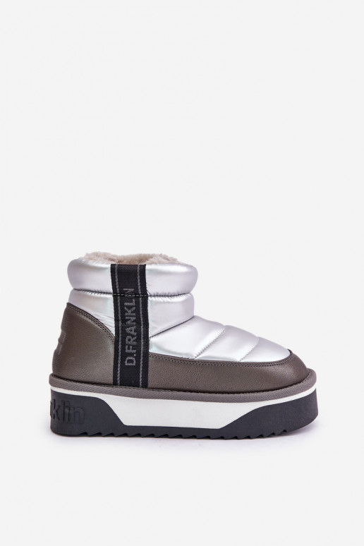 Sněhule s masivní podrážkou D.Franklin DFSH371010 stříbrné barvy  Sněhule s masivní podrážkou D.Franklin DFSH371010 stříbrné barvy