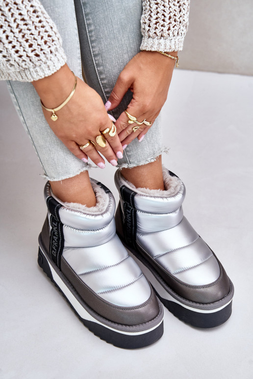 Sněhule s masivní podrážkou D.Franklin DFSH371010 stříbrné barvy  Sněhule s masivní podrážkou D.Franklin DFSH371010 stříbrné barvy