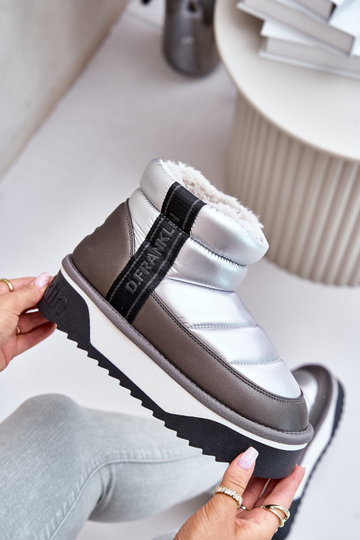 Sněhule s masivní podrážkou D.Franklin DFSH371010 stříbrné barvy  Sněhule s masivní podrážkou D.Franklin DFSH371010 stříbrné barvy