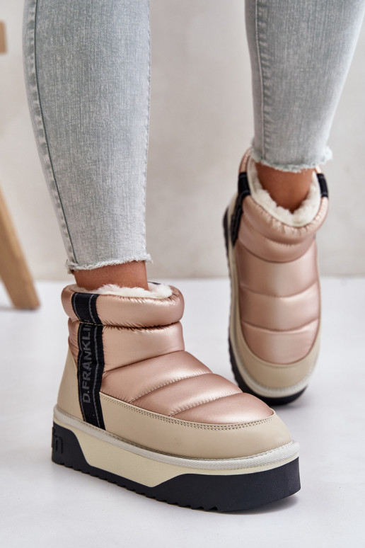 Sněhule s masivní podrážkou D.Franklin DFSH371010 béžové  Sněhule s masivní podrážkou D.Franklin DFSH371010 béžové