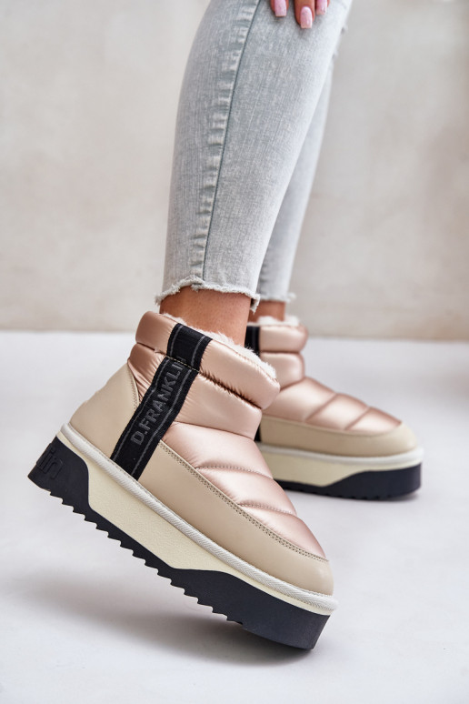 Sněhule s masivní podrážkou D.Franklin DFSH371010 béžové  Sněhule s masivní podrážkou D.Franklin DFSH371010 béžové