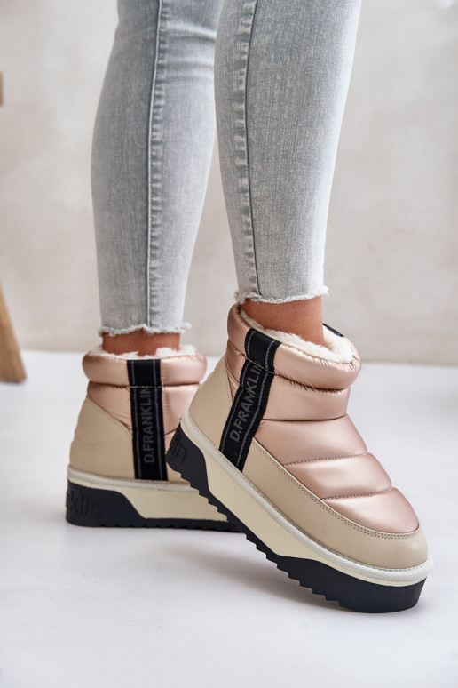 Sněhule s masivní podrážkou D.Franklin DFSH371010 béžové  Sněhule s masivní podrážkou D.Franklin DFSH371010 béžové