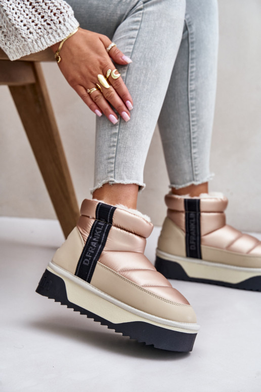 Sněhule s masivní podrážkou D.Franklin DFSH371010 béžové  Sněhule s masivní podrážkou D.Franklin DFSH371010 béžové