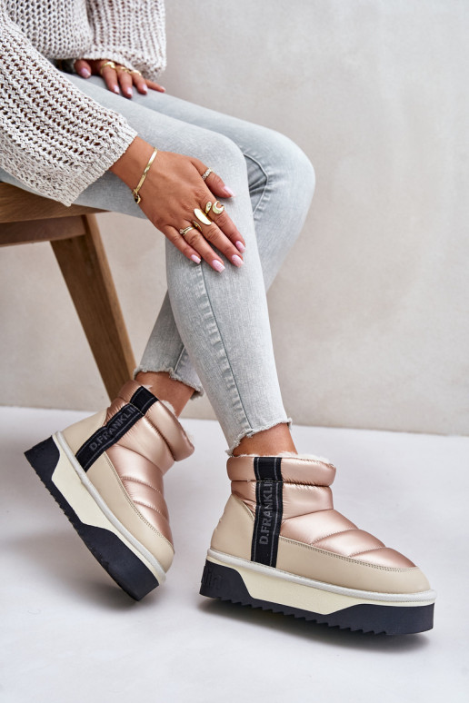 Sněhule s masivní podrážkou D.Franklin DFSH371010 béžové  Sněhule s masivní podrážkou D.Franklin DFSH371010 béžové