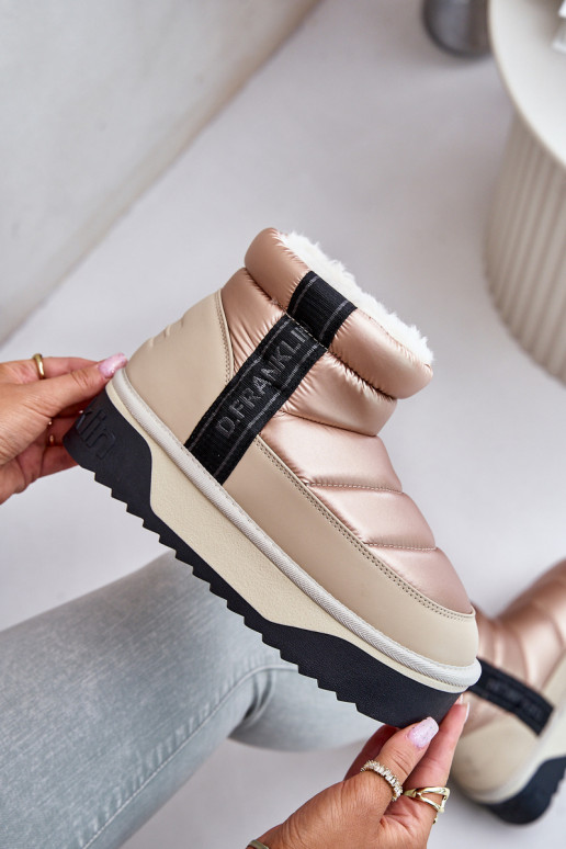 Sněhule s masivní podrážkou D.Franklin DFSH371010 béžové  Sněhule s masivní podrážkou D.Franklin DFSH371010 béžové