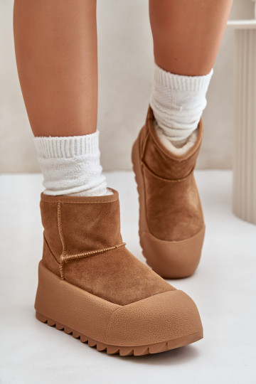 zateplené ze semiše Sněhule s platformou Big Star OO274A212 hnědá