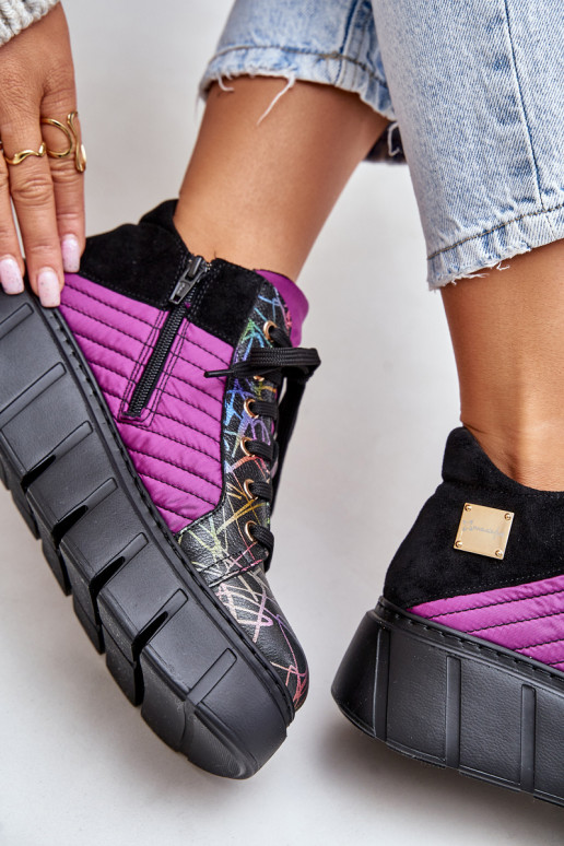 Tenisky s platformou  06767-15 růžová  Tenisky s platformou  06767-15 růžová