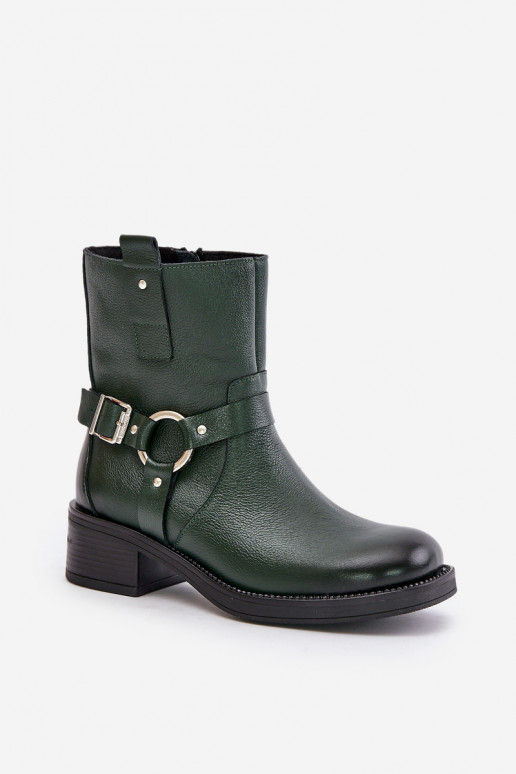 Zazoo 60480 Dřeváky na nízkém podpatku zateplené khaki Zazoo 60480 Dřeváky na nízkém podpatku zateplené khaki