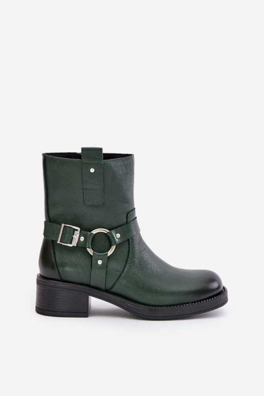 Zazoo 60480 Dřeváky na nízkém podpatku zateplené khaki Zazoo 60480 Dřeváky na nízkém podpatku zateplené khaki