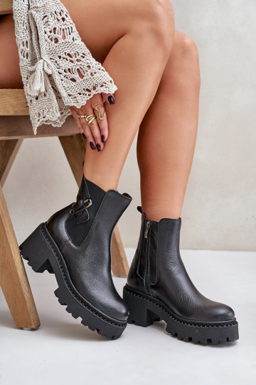 Zazoo 60490  zateplené Dřeváky s ornamenty Černé