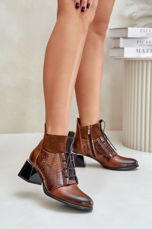 Zazoo 60503 Dřeváky s podpatky zateplené hnědá