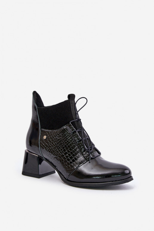 Zazoo 60503 Dřeváky s podpatky zateplené Černé