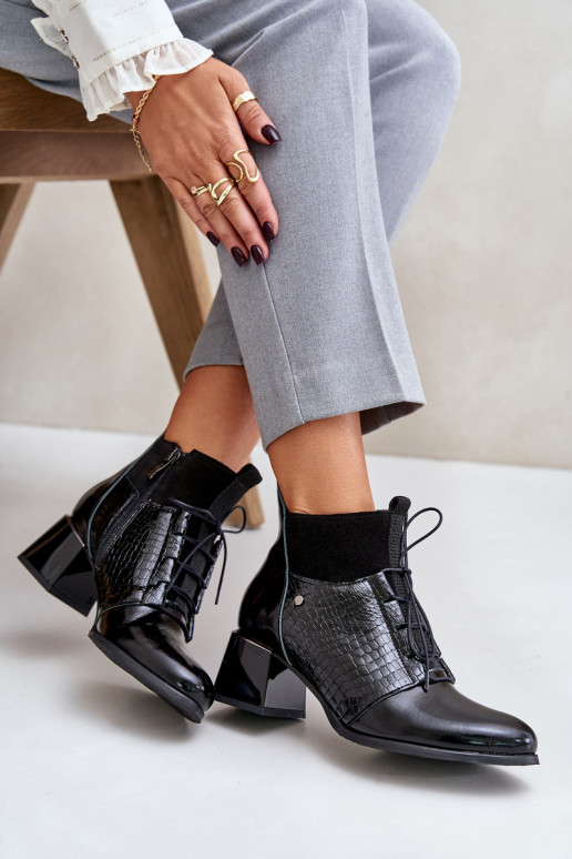 Zazoo 60503 Dřeváky s podpatky zateplené Černé