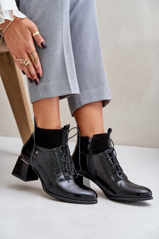 Zazoo 60503 Dřeváky s podpatky zateplené Černé