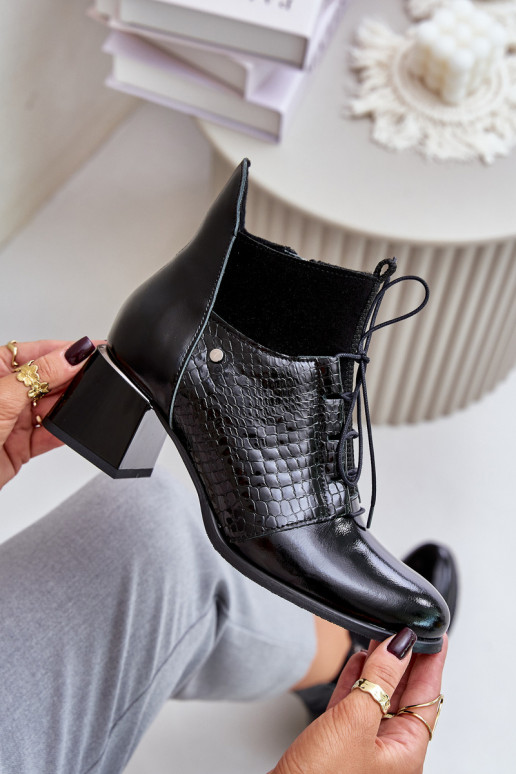 Zazoo 60503 Dřeváky s podpatky zateplené Černé