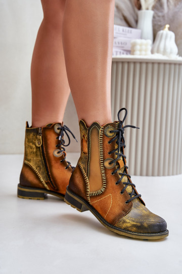 Dřeváky  s širokými podpatky  06719-07 Žluté