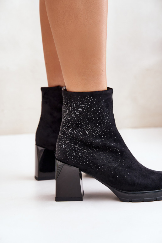 zateplené Dámské podpatky  D&A MR880-130 Černé zateplené Dámské podpatky  D&A MR880-130 Černé