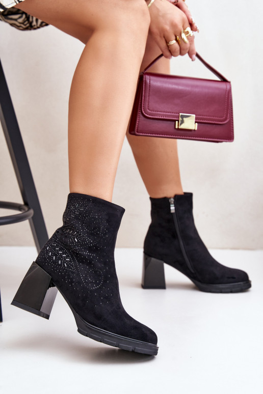 zateplené Dámské podpatky  D&A MR880-130 Černé zateplené Dámské podpatky  D&A MR880-130 Černé