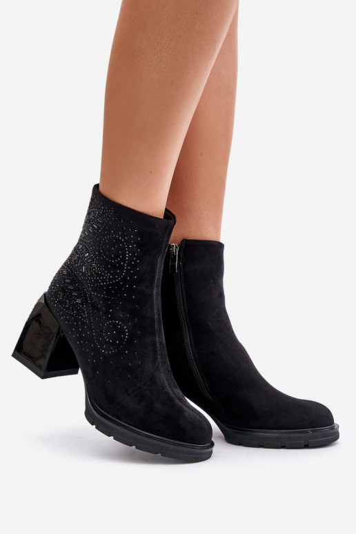 zateplené Dámské podpatky  D&A MR880-130 Černé zateplené Dámské podpatky  D&A MR880-130 Černé