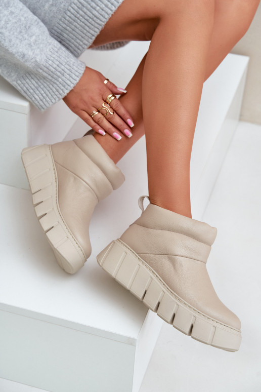 Zazoo 60470 Dřeváky se zateplením z rouna s platformou slonová kost Zazoo 60470 Dřeváky se zateplením z rouna s platformou slonová kost