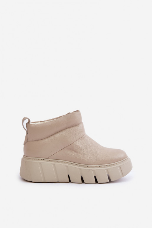 Zazoo 60470 Dřeváky se zateplením z rouna s platformou slonová kost Zazoo 60470 Dřeváky se zateplením z rouna s platformou slonová kost