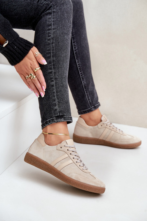 Zazoo N1068 ze semiše  Tenisky  béžové