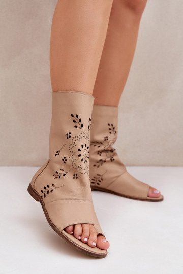 Zazoo 3437  Dámské sandály s oblázky  béžové