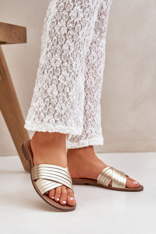   Pantofle  Shoes 3682 zlaté barvy