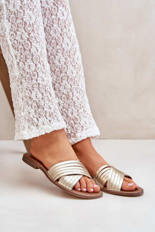   Pantofle  Shoes 3682 zlaté barvy