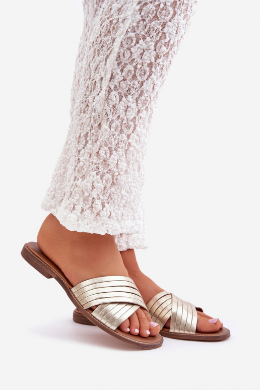   Pantofle  Shoes 3682 zlaté barvy