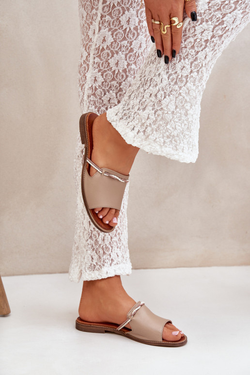 Pantofle  Shoes 3047 béžové