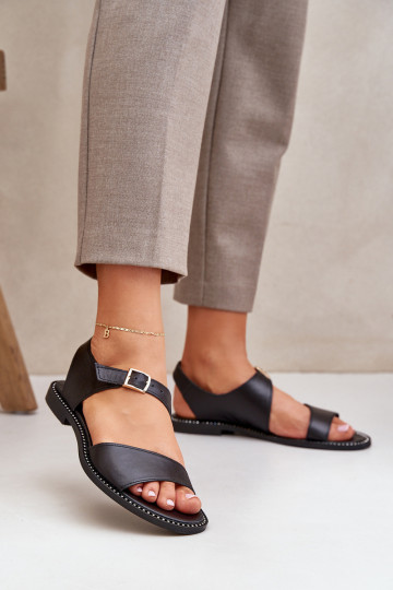  Ploché dámské sandály Zazoo 3014 Černé