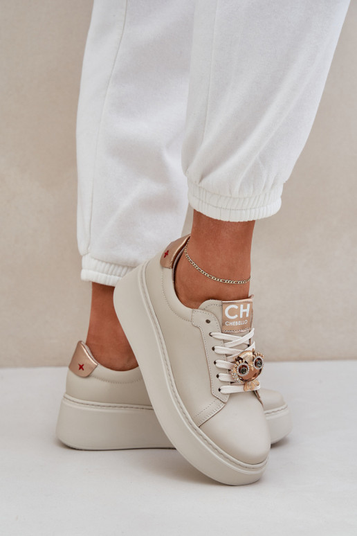 Tenisky CheBello 4411 slonová kost   Tenisky CheBello 4411 slonová kost