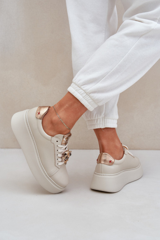 Tenisky CheBello 4411 slonová kost   Tenisky CheBello 4411 slonová kost