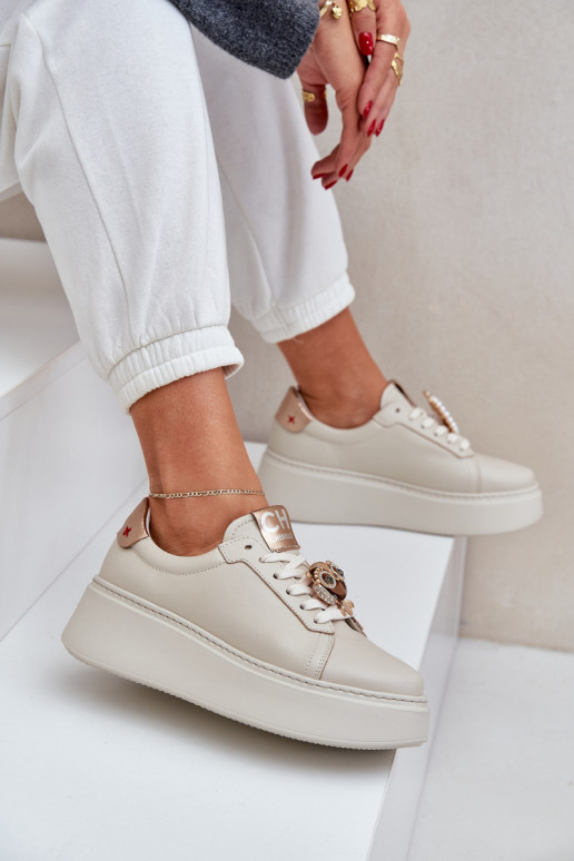 Tenisky CheBello 4411 slonová kost   Tenisky CheBello 4411 slonová kost