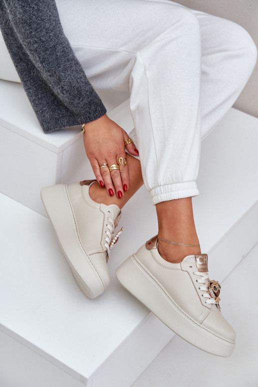 Tenisky CheBello 4411 slonová kost   Tenisky CheBello 4411 slonová kost