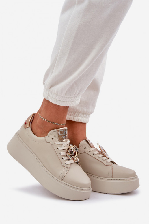 Tenisky CheBello 4411 slonová kost   Tenisky CheBello 4411 slonová kost