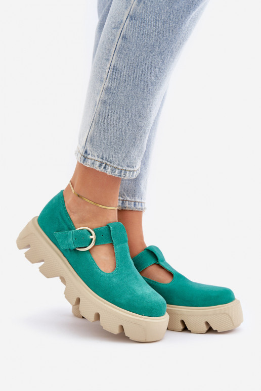 ze semiše boty s přezkami Zazoo 20183 zelené ze semiše boty s přezkami Zazoo 20183 zelené