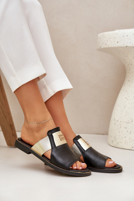 Elegantní styl Pantofle  s širokými podpatky Zazoo 40423 Černé