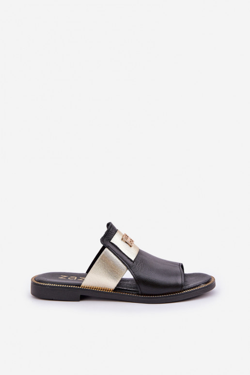 Elegantní styl Pantofle  s širokými podpatky Zazoo 40423 Černé