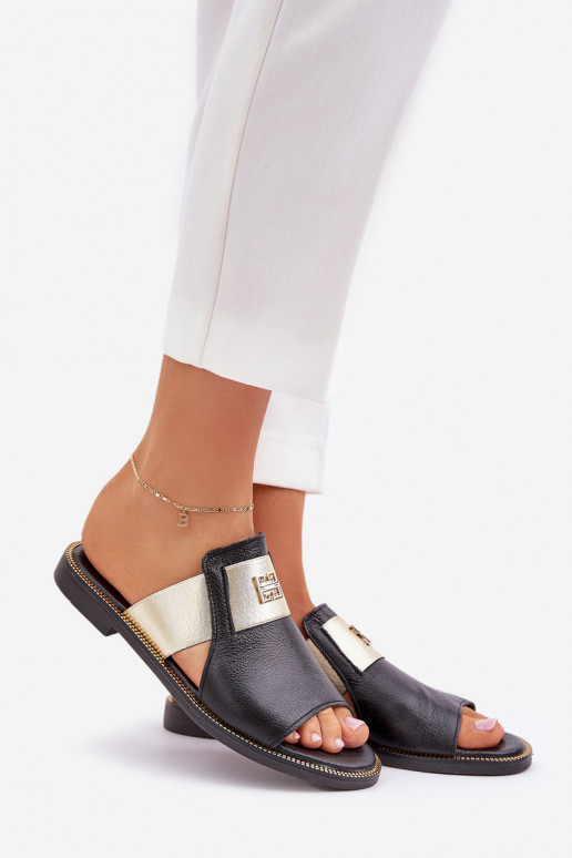 Elegantní styl Pantofle  s širokými podpatky Zazoo 40423 Černé